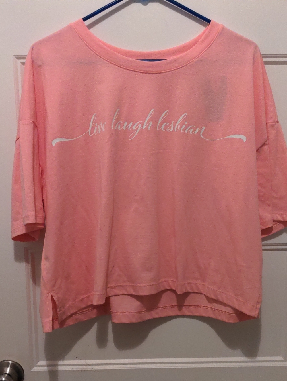 NWT Target Pride Live Laugh Lesbian Pink Cropped T-Shirt 3X